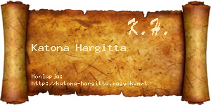 Katona Hargitta névjegykártya